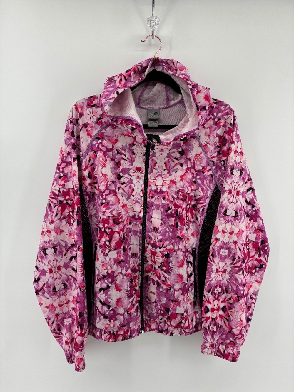 Champion Pink Floral Hooded Full Zip Shirt Jacket